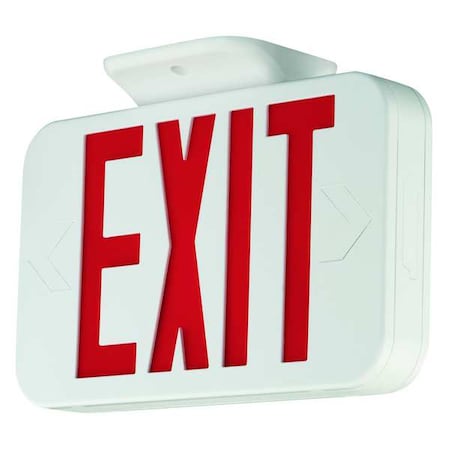 Exit Sign, Emergency Battery Backup, 7 1/4 in H x 11 5/8 in W, LED, 1 or 2 Faces, White/Red MPN:CER