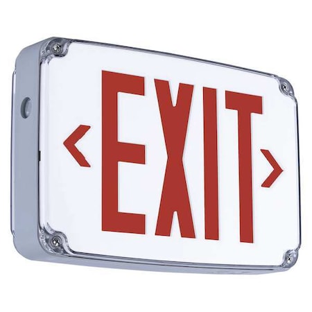 Exit Sign, Silver, 1 Face(s), LED, Universal Mount, Nickel Cadmium MPN:CEWSRE