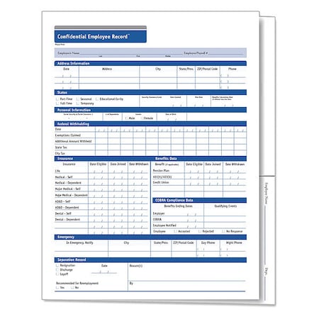 Employee Folder, Expanded, Confid, PK25 MPN:A0175