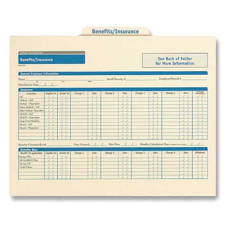 Employee Benefits/Insurance Folder, PK25 MPN:A0309