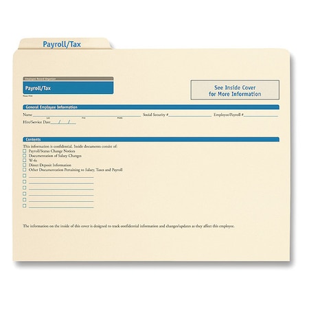 Employee Payroll/Tax Folder, PK25 MPN:A0311