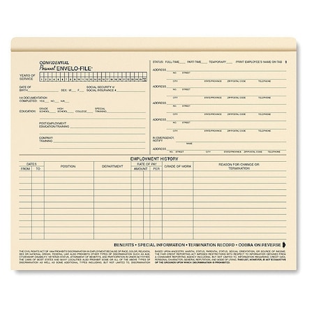 Employee Envelo-File, Standard, PK25 MPN:A0717
