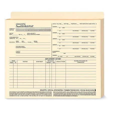 Employee Envelo-File, Expandable, PK25 MPN:A0720