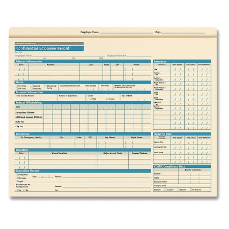 Personnel Pocket File, Std, Confid, PK25 MPN:A1202