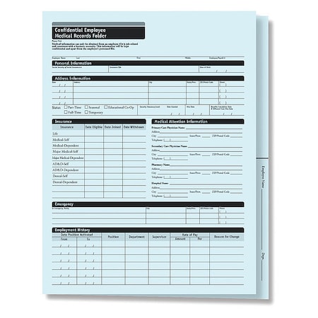 Employee Medical Records Folder, PK25 MPN:A2211