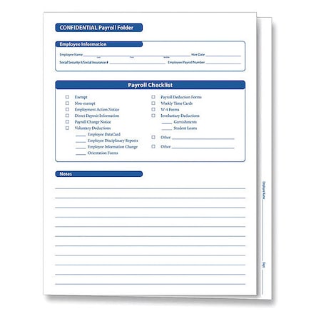 Employee Payroll Folder, Confidentl, PK25 MPN:A2317
