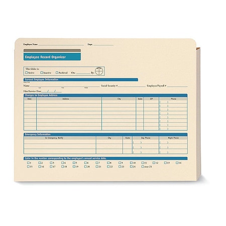 Employee Record Organizer, Expndbl, PK25 MPN:A3101