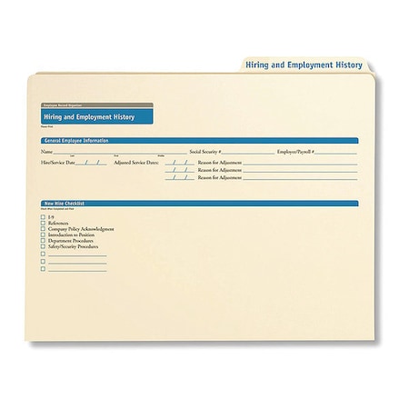 Hiring/Employment History Folder, PK25 MPN:A3310