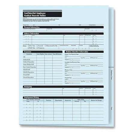 Employee Med Record Folder, Expanded, PK25 MPN:A3325