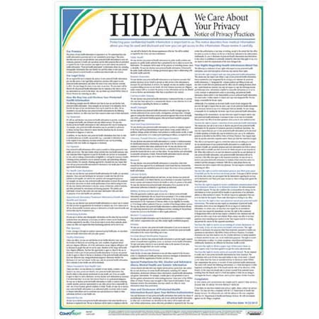 Notice of Privacy Practices Poster, 12 in H x, 18 in W, Plastic MPN:A2123