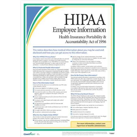 Employee Information Poster, 17 in H x, 24 in W, Plastic MPN:AR0953
