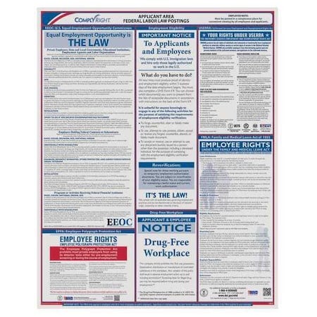 Applicant Area Poster, 16 in H x, 20 in W, Plastic MPN:E0076