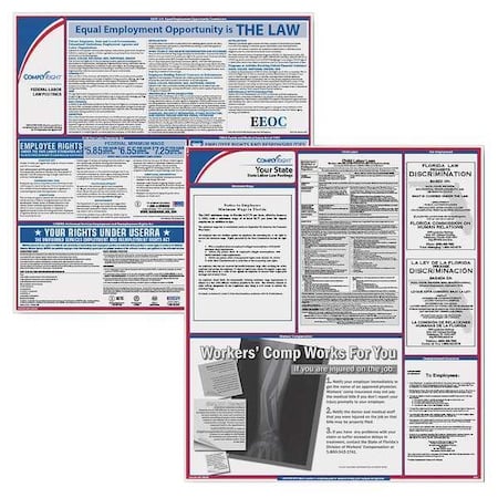 Labor Law Poster Kit, 25 in H x, 2 1/2 in W, Plastic MPN:EFEDSTCRPSECCA