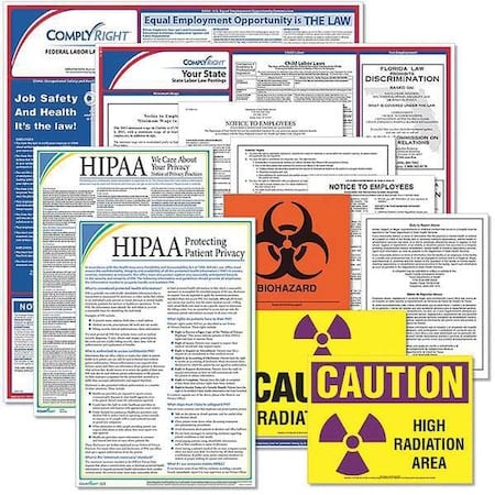Labor Law Poster, 25 3/8 in H x, 36 3/8 in W, Plastic MPN:EHARU