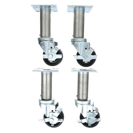 Caster Kit Med Dty 3-1/2