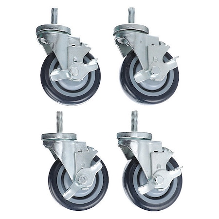 Caster Kit, Med Duty 1/2-13 x 1