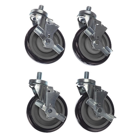 Caster Kit, Med Duty 3/4-10 x 1