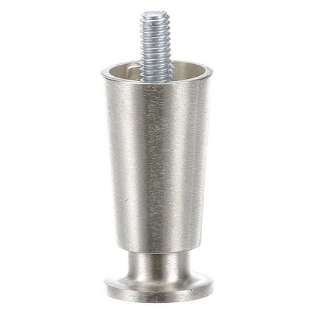 1-1/4 in OD x 2-1/2 in H Nickel Plated Die Cast Appliance Leg With 3/8-16 x 5/8 in L Protruding Stud And Adjustable Flanged Toe MPN:AE60-1453