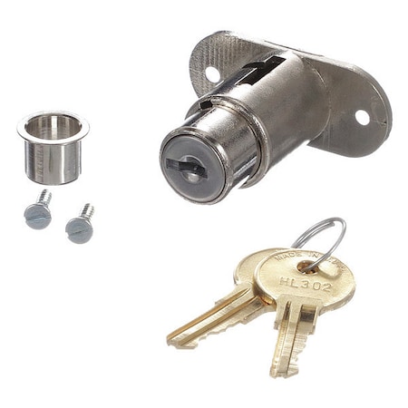 Nickel Plated Plunger Lock, 1-1/16