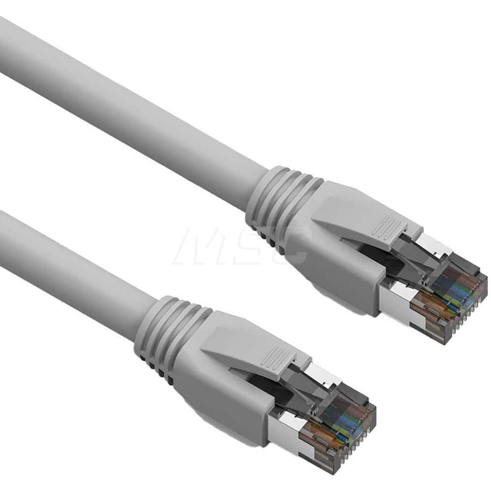 Ethernet Cable: Cat8, 24 AWG, 2,000 MHz, Double Shielded & Braid MPN:L8S24-05GRA