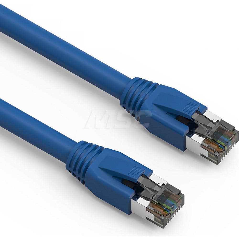 Ethernet Cable: Cat8, 24 AWG, 2,000 MHz, Double Shielded & Braid MPN:L8S24-10BLU