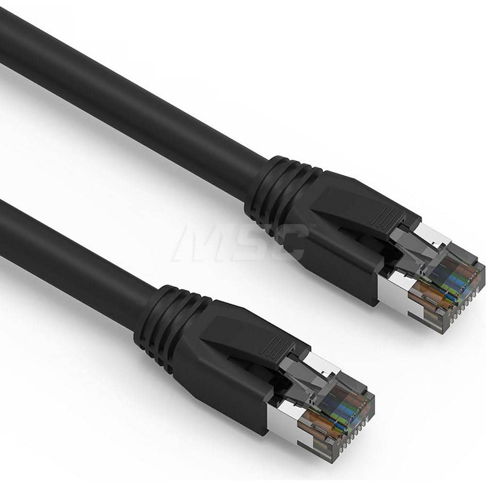 Ethernet Cable: Cat8, 24 AWG, 2,000 MHz, Double Shielded & Braid MPN:L8S24-50BLK