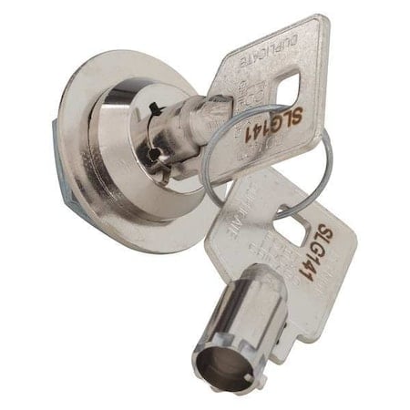 Tubular Pin Tumbler, Bright Nickel, 1/16 in For Door Thickness, 2 Number of Keys, Different Key Type MPN:MFW1038-KD
