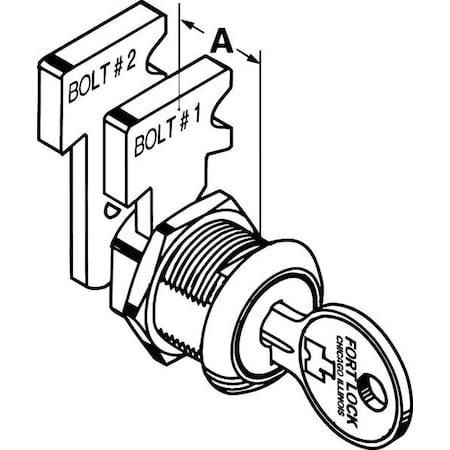 Cabinet and Drawer Dead Bolt Locks, Stainless Steel, 1/4 For Door Thickness, 2 Number of Keys MPN:MFW23010-217