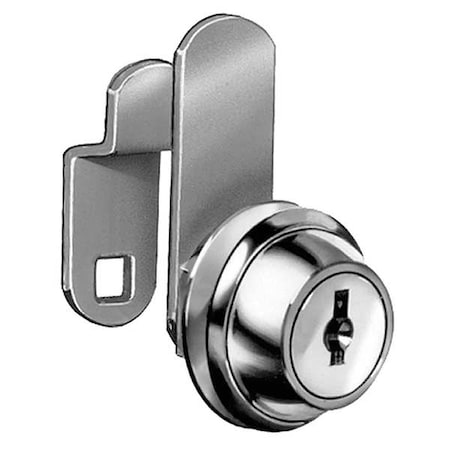 Disc Tumbler Keyed Cam Lock, Bright Nickel, 1/8 in For Door Thickness, 2 Number of Keys MPN:C8051-KD-14A
