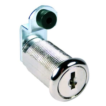 Disc Tumbler Keyed Cam Lock, Bright Nickel, 5/8 in For Door Thickness, 2 Number of Keys MPN:C8054-C346A-14A