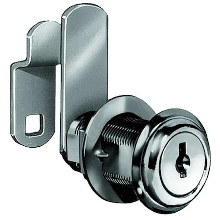 Disc Tumbler Keyed Cam Lock, Bright Nickel, 5/8 in For Door Thickness, 2 Number of Keys MPN:C8054-MKKD-14A