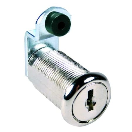 Disc Tumbler Keyed Cam Lock, Bright Nickel, 1 1/8 in For Door Thickness, 2 Number of Keys MPN:C8055-C415A-14A
