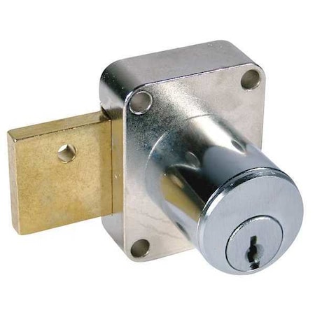 Removable Core Plug Cabinet and Drawer Dead Bolt Locks, Dull Chrome, 7/8