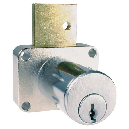 Removable Core Plug Cabinet and Drawer Dead Bolt Locks, Dull Chrome, 1-3/8