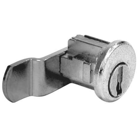 Pin Tumbler Keyed Cam Lock, Bright Nickel, 1/16 in For Door Thickness, 2 Number of Keys MPN:C8710