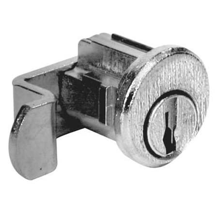 Pin Tumbler Keyed Cam Lock, Bright Nickel, 7/64 in For Door Thickness, 2 Number of Keys MPN:C8713