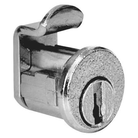 Pin Tumbler Keyed Cam Lock, Bright Nickel, 1/16 in For Door Thickness, 2 Number of Keys MPN:C8715