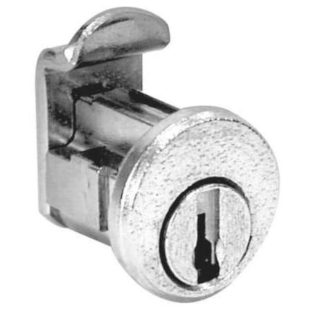 Pin Tumbler Keyed Cam Lock, Bright Nickel, 5/32 in For Door Thickness, 2 Number of Keys MPN:C8716