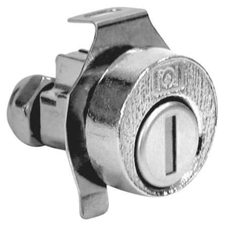 Pin Tumbler Keyed Cam Lock, Bright Nickel, 1/16 in For Door Thickness, 2 Number of Keys MPN:C8732