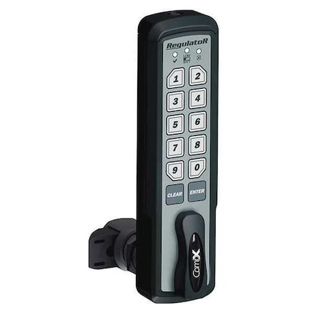 Electronic Keyless Lock, Black, 1.437 in. MPN:REG-S-V-5-BLK