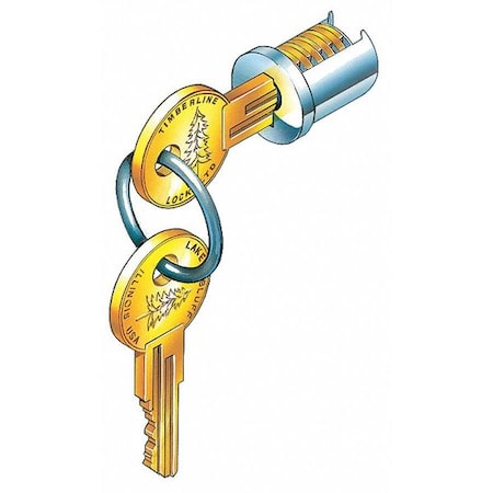 Cabinet and Drawer Lock Cylinder, Satin Nickel, 2 Number of Keys, Alike Key Type MPN:C700LP-103T-15