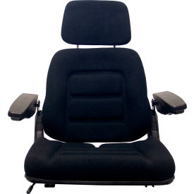 Concentric™ Adjustable Back Rest Seat with Arm Rests Slide Rails & Headrest Fabric Black 333002BK