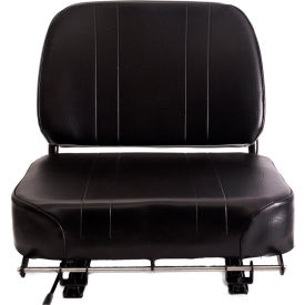 Concentric™ 3700 Series Simple Seat with Low Profile Back Rest & Slide Rails Vinyl/Foam Black 370100BK