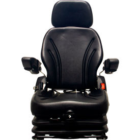 Concentric™ Heavy Duty Seat with Arm Rests Slide Rails & Low Profile Suspension Vinyl Black 380413BK