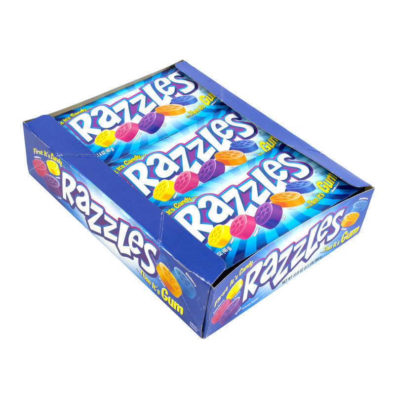 Razzles Gum, Assorted Flavors, Box Of 24 MPN:209-00142