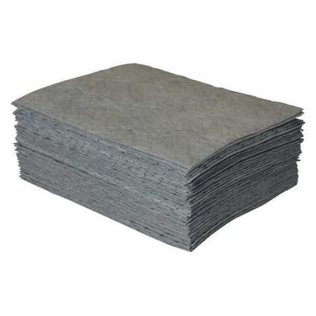 Sorbent Pad, 9 gal, 15 in x 19 in, Universal, Gray, Polypropylene MPN:35ZP91