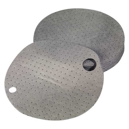 Sorbent Pad, 6 gal, 22 in Dia., Universal, Gray, 25 PK MPN:35ZR01