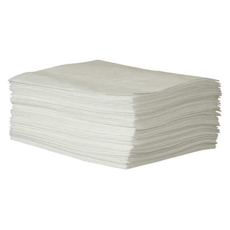 Sorbent Pad, 16 gal, 15 in x 19 in, Oil, White, Polypropylene MPN:35ZR05