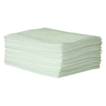 Sorbent Pad, 11 gal, 15 in x 19 in, Oil, White, Polypropylene MPN:35ZR08
