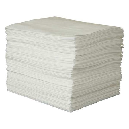 Sorbent Pad, 26 gal, 15 in x 19 in, Oil, White, Polypropylene MPN:35ZR09